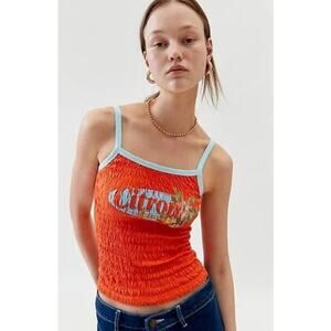 Urban Outfitters Orange Citron Limonade Smock Tank Top    Size: S